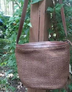 Carla Marchi Woven Straw & Leather Bag Italy